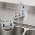 Thumbnail image #3 for Eagle Group Standard Deck-Mounted Manual Faucet with 4-Inch Centers, Rigid Gooseneck Spout, and Wrist Handles