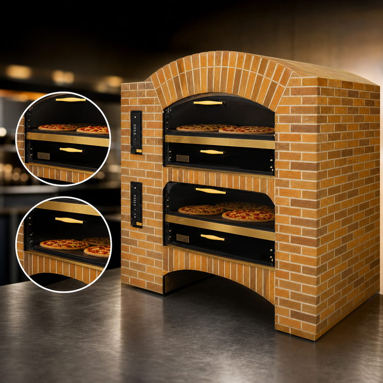 Product image #3 for Marsal MB-42 Stacked Gas Pizza Deck Oven, 2 Chambers, 36 x 42 Inch Baking Chambers