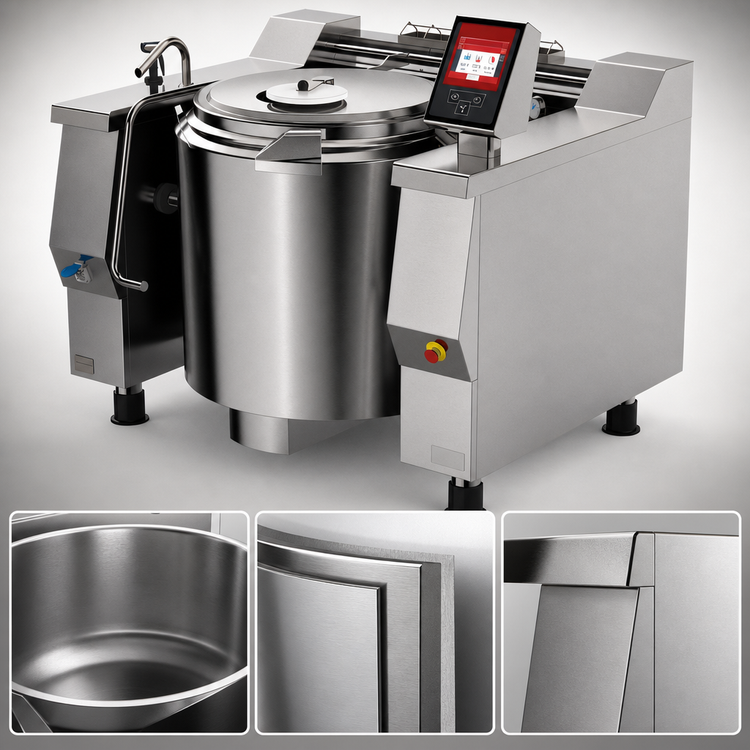 Product image #3 for Baskett UPRIE062_V1 62 Gallon Electric Indirect Heat Tilting Kettle