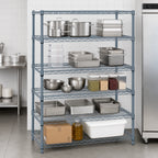 Thumbnail image #3 for Quantum WR54-2460GY-5 Stationary Wire Shelving Starter Unit, 60" W x 24" D x 54" H, 5 Shelves, Gray Epoxy Finish