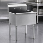 Thumbnail image #3 for Eagle Group 2118-1-16/3 One-Compartment Utility Sink, 19-3/8" x 25", 18" x 21" Bowl, 16-Gauge 304 Stainless Steel, Galvanized Legs