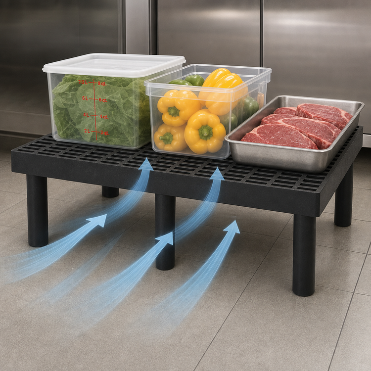 Product image #3 for Quantum Vented Polyethylene Dunnage Rack, 500 lb. Capacity