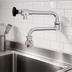 Thumbnail image #3 for Fisher 5730 Wall-Mount Single-Inlet Commercial Faucet with 10 in. Control Swing and 10 in. Double-Jointed Spouts, Cross Handle