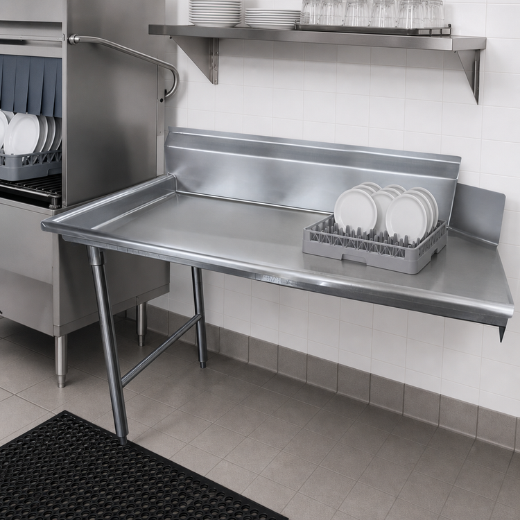 Product image #3 for Advance Tabco Left-Hand Straight Clean Dishtable with 10-1/2-Inch Backsplash