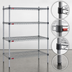 Thumbnail image #3 for Eagle Group Valu-Master Quad-Adjust 4-Tier Wire Shelving Starter Unit, 60 x 18 x 74 Inches, Pewter Gray Epoxy