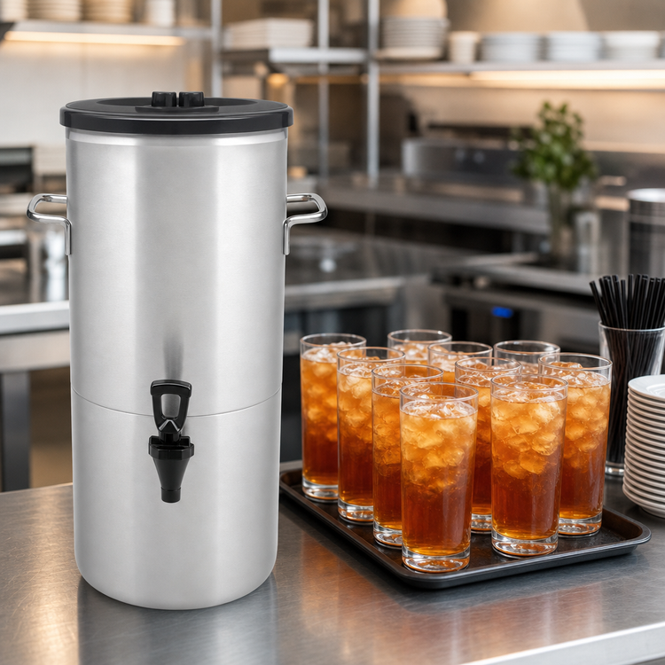 Product image #3 for Bloomfield 8802-5G 5-Gallon Round Stainless Steel Iced Tea Dispenser with 7-Inch Cup Clearance