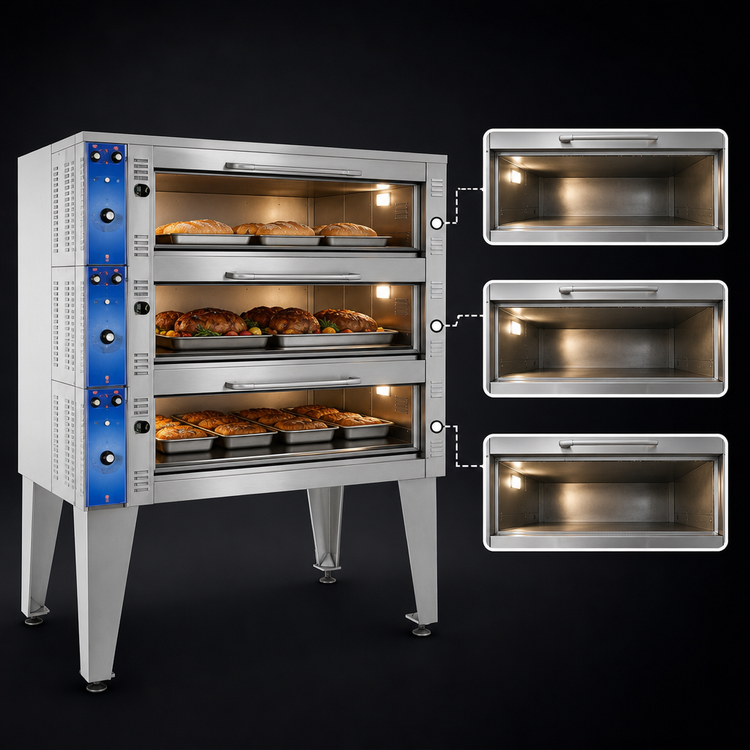 Product image #3 for Bakers Pride Super Deck Series Electric Triple-Deck Bake/Roast Oven with 3 Cavities
