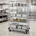 Thumbnail image #3 for Quantum Mobile Enclosure Cart with 5 Shelves, 48 x 18 x 81 Inches, Chrome Plated Finish
