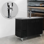 Thumbnail image #3 for Serv-Ware DD49-1-HC 49-Inch Flat-Top Beer Dispenser Keg Cooler, Single Tower, 2 Faucets, 10.45 Cu. Ft., Black, 115V R290