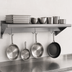 Thumbnail image #3 for BK Resources 72-Inch x 16-Inch Wall-Mount Economy 430 Stainless Steel Shelf with Pot Rack
