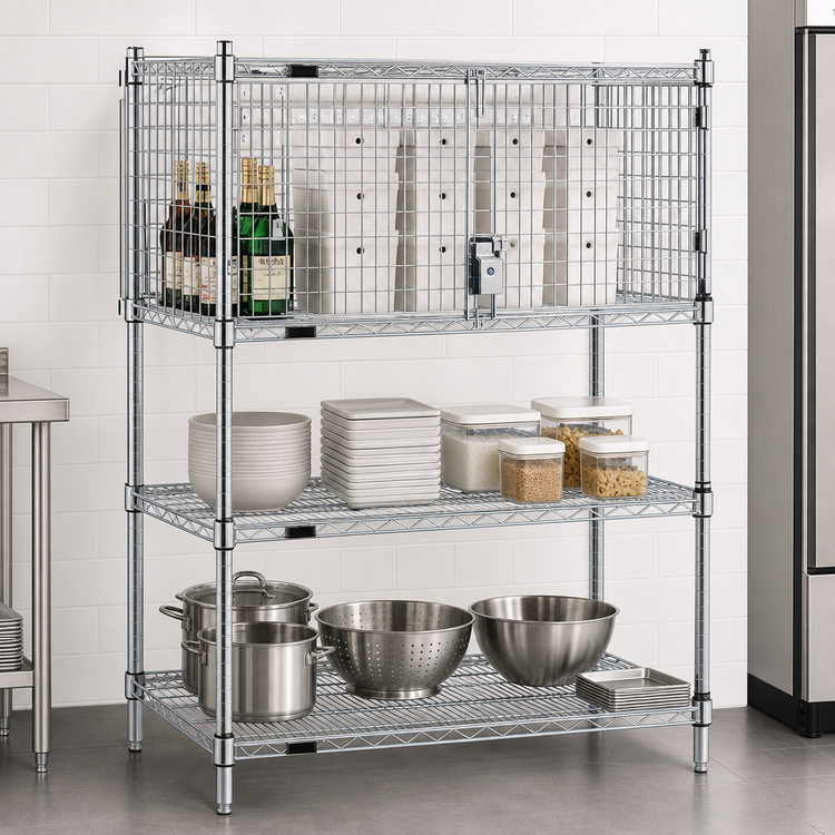 Product image #3 for Chrome Security Enclosure Kit with Hinged Doors, 36 Inch W x 24 Inch D
