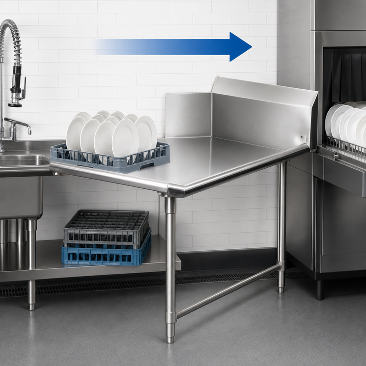 Product image #3 for BK Resources 72-Inch Straight Left-to-Right Clean Dish Table with 10-Inch Backsplash