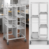 Thumbnail image #3 for Channel Manufacturing Double Section Aluminum Cafeteria Tray Rack for 14 x 18 Trays, 64-Inch High, 44-Tray Capacity, 5-Inch Spacing
