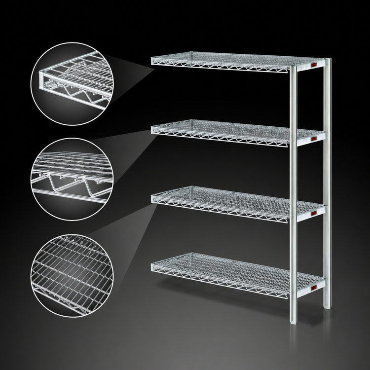 Product image #3 for EagleGard 4-Tier Add-On Wire Shelving Unit with QuadTruss Shelves, 42"W x 24"D x 74"H