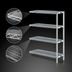 Thumbnail image #3 for EagleGard 4-Tier Add-On Wire Shelving Unit with QuadTruss Shelves, 42