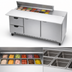 Thumbnail image #4 for Beverage-Air 72-Inch Three-Section Sandwich Prep Table with 12-Pan Top, 2 Doors, 2 Drawers, and Rear-Mounted Refrigeration