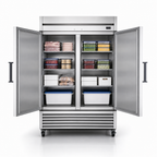 Thumbnail image #3 for True Mfg. - General Foodservice T-49F-HC Two-Section Reach-In Freezer, Self-Contained Bottom-Mount, Solid Hinged Doors, -10°F