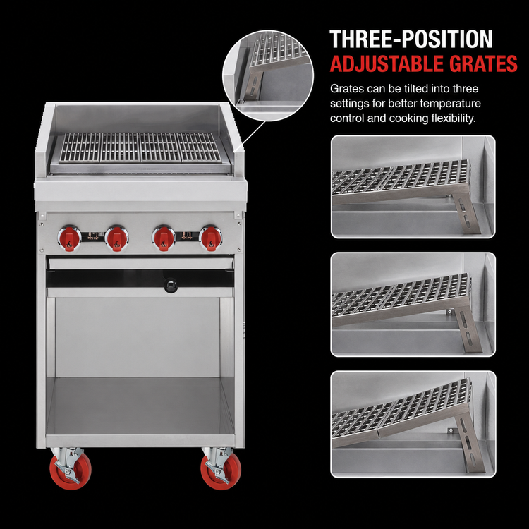 Product image #3 for American Range ADJF-48 48-Inch Floor Model Adjustable Gas Charbroiler with Cabinet Base, 8 Burners