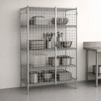 Thumbnail image #3 for Metro Super Erecta qwikSLOT SEC55CQ Stationary Chrome-Plated Wire Security Cage, 50-1/2"W x 27-1/4"D x 66-13/16"H, No Shelves