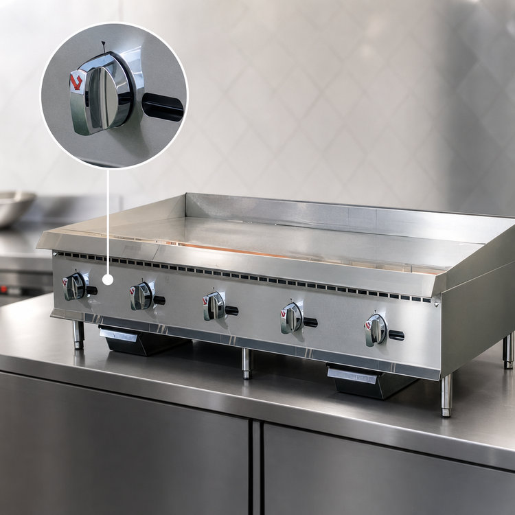 Product image #3 for IKON Cooking ITG-60 60-Inch Countertop Natural Gas Thermostatic Griddle, 150,000 BTU