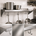 Thumbnail image #3 for BK Resources Premium Wall-Mounted Stainless Steel Pot Rack Shelf, 84 in. x 16 in.