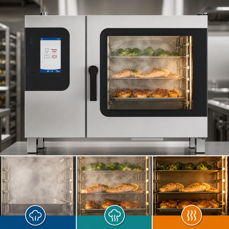 Product image #3 for Convotherm Maxx Pro C4eT 6.20EB-N DD Electric Combi Oven/Steamer School Package, 6 Full-Size Sheet Pan Capacity