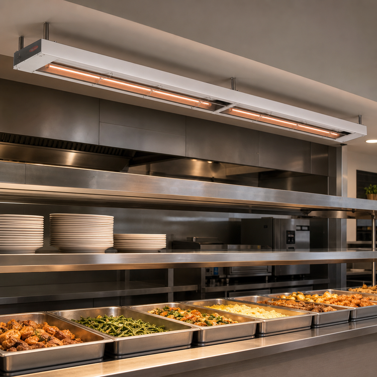 Product image #3 for Hatco Glo-Ray® 108-Inch Double Unlighted Infrared Strip Heater, 5000W, Aluminum