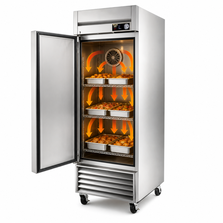 Product image #3 for True 1-Section Reach-In Heated Holding Cabinet with Solid Swing Door, 3 Shelves, 115V