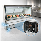 Thumbnail image #3 for Howard-McCray 34N Series SC-CFS34N-12-S-LED 144-Inch Double-Duty Fish/Poultry Self-Contained Refrigerated Service Case with LED Lighting