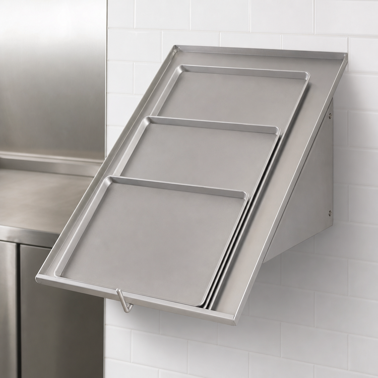 Product image #3 for John Boos 63-Inch Wall-Mounted Solid Stainless Steel Sorting Shelf, Holds 3 Racks