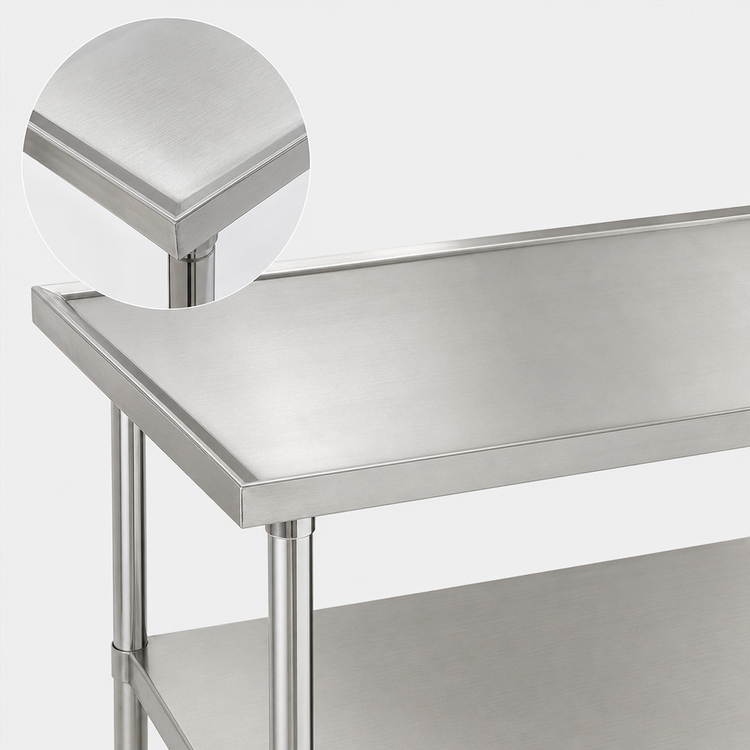 Product image #3 for Advance Tabco 30" x 30" Corner Work Table with 14-Gauge 304 Stainless Steel Top and Adjustable Undershelf