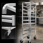 Thumbnail image #3 for Channel Manufacturing 520AP6 All-Welded Aluminum End-Load Platter Rack, 11 x 18-Inch Capacity, 5-Inch Swivel Casters