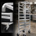 Thumbnail image #3 for Channel Manufacturing All-Welded Aluminum End-Load Platter Rack, 64-Inch High, 11 x 18-Inch Capacity, 5-Inch Swivel Casters