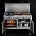 Thumbnail image #3 for Southbend Ultimate 48-Inch Gas Restaurant Range with 2 Open Burners, Wavy Grates, 36-Inch Charbroiler, Convection Oven, and Cabinet Base