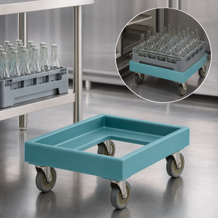 Product image #4 for Cambro Camdolly Open-Frame Beverage Carrier Dolly, 350 lb Capacity, Without Handle, Slate Blue