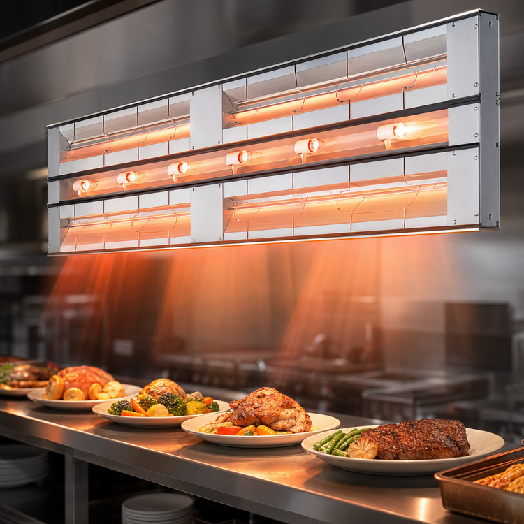 Product image #3 for Hatco Glo-Ray GRAM-108D3 Aluminum Max Watt Dual Infrared Strip Heater, 108-Inch, Unlighted, 3-Inch Spacer