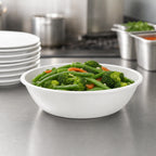 Thumbnail image #4 for CFS Brands Epicure® 593302 32 oz Round White Melamine Vegetable Bowl, 8-1/4 Inch Case of 24