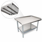 Thumbnail image #3 for BK Resources EETS-2430 Stainless Steel Equipment Stand with Adjustable Galvanized Undershelf, Three-Sided Riser, 24 x 30 Inch