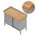 Thumbnail image #3 for John Boos Enclosed Base Work Table with Sliding Doors, 60 x 24 x 40-1/2 Inches, 1-3/4 Inch Hard Rock Maple Top, Stainless Steel Base