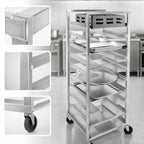 Thumbnail image #3 for Channel Manufacturing UR-10 10-Pan Aluminum Universal Rack, End-Load, 6-Inch Centers, 5-Inch Casters