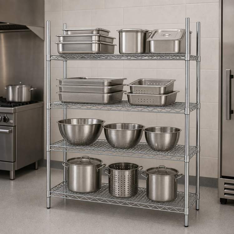 Product image #3 for Advance Tabco Special Value Series Heavy Duty Chrome Plated Wire Shelf, 48" W x 14" D