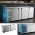 Thumbnail image #3 for Pro-Line E-Series Three-Section Refrigerated Back Bar Cooler, 95-1/2 Inch Wide, Self-Contained, Solid Doors