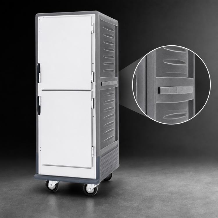Product image #3 for Metro C5 3 Series Full-Height Mobile Low-Watt Heated Holding Cabinet with Gray Insulation Armour and Dutch Solid Doors