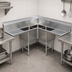 Thumbnail image #3 for Corner 3-Compartment Pot Sink with Dual Drainboards and 18 x 18 x 14-Inch Bowls