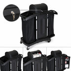 Thumbnail image #3 for Rubbermaid Commercial Products FG9T7800BLA Compact Housekeeping Cart with Locking Hood, Double Doors & 5 Cu. Ft. Cabinet