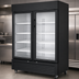 Thumbnail image #3 for Atosa MCF8721ES Two-Section Glass Door Freezer Merchandiser, 43.8 Cu. Ft., Black, Bottom-Mount Self-Contained
