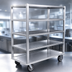 Thumbnail image #3 for Carter-Hoffmann T543 Queen Mary Aluminum China & Silver Transporter, 3 Shelves, Open Design