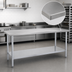 Thumbnail image #3 for Duke Stainless Steel Work Table with Galvanized Undershelf, No Backsplash, 144-Inch Long x 24-Inch Deep