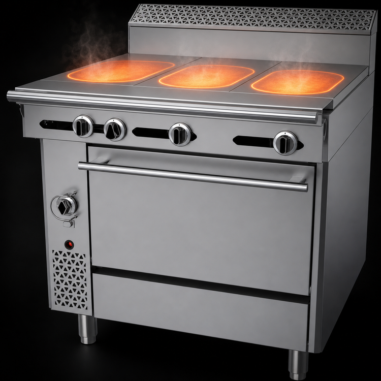 Product image #3 for Garland Cuisine C36-8C 36-Inch Heavy-Duty Gas Range with Three 12-Inch Hot Tops and Convection Oven
