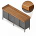 Thumbnail image #3 for John Boos Enclosed Base Wood Top Work Table with Sliding Doors, 96 x 30 Inches, 1-3/4 Inch Edge-Grain Maple Top